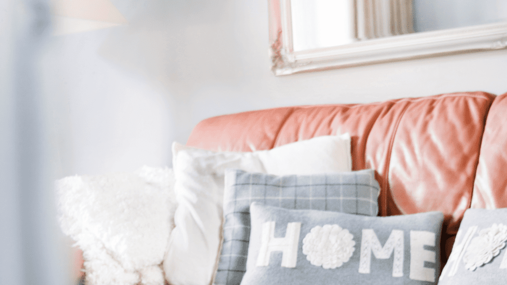 couch with pillows | homemaking ministry