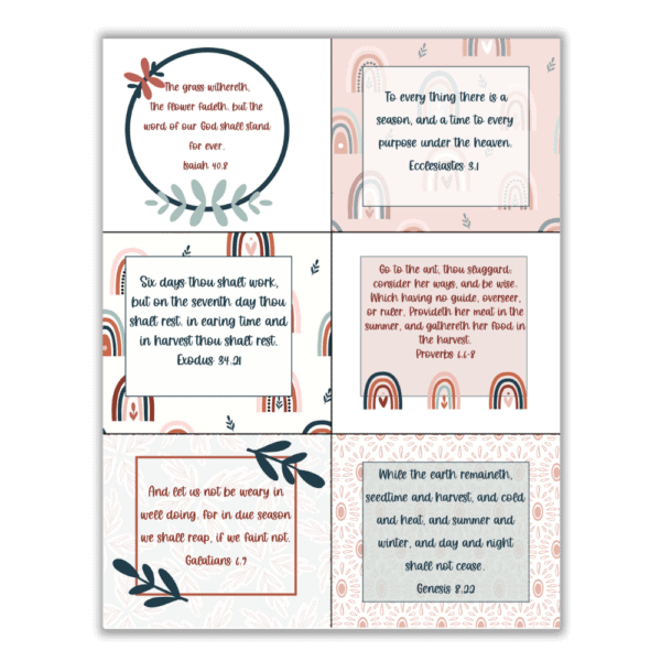 Printable Fall Bible Verse Cards