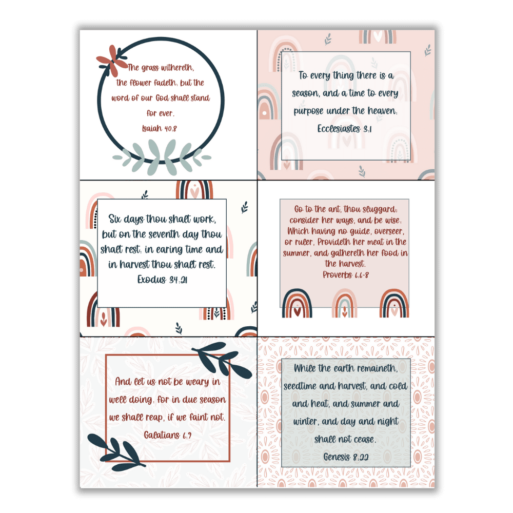 printable fall Bible verse cards