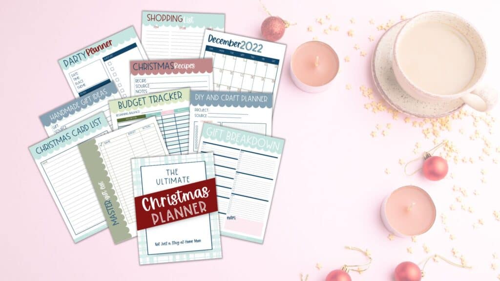 sample of Ultimate Christmas Planner on pink background