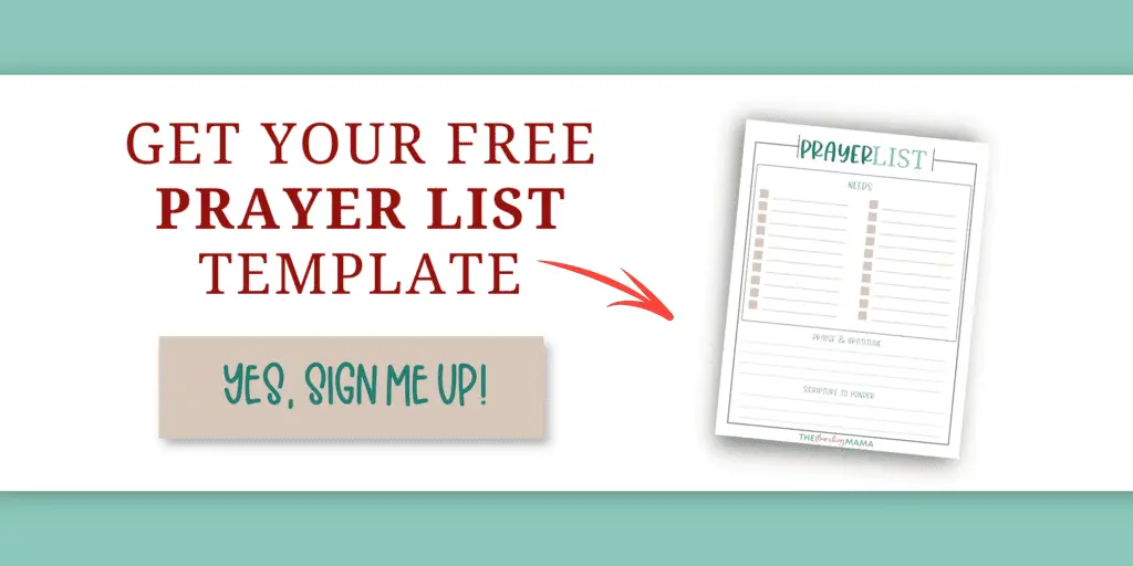 prayer list template mockup and signup form
