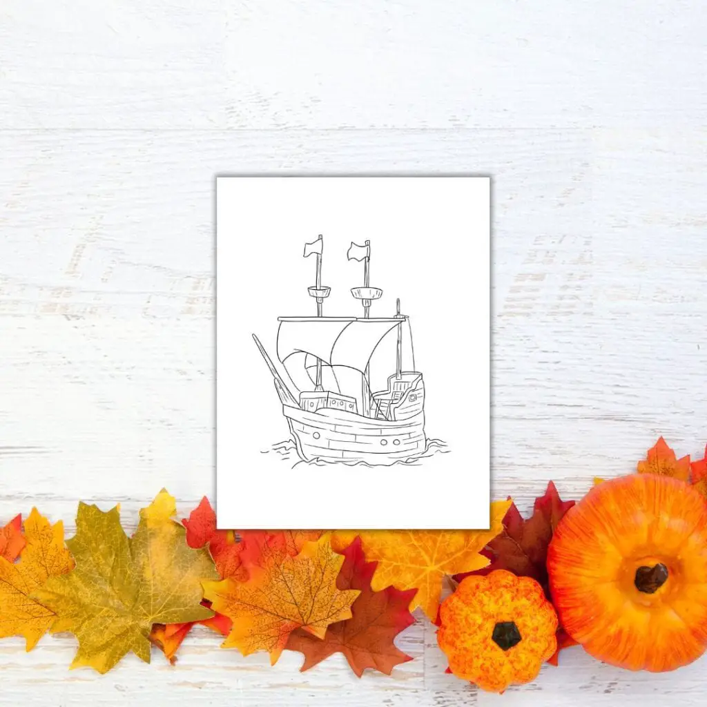 mayflower ship coloring page