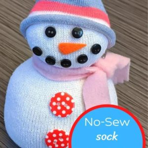 snowman made from a sock