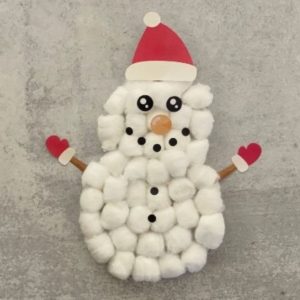 cotton ball snowman craft