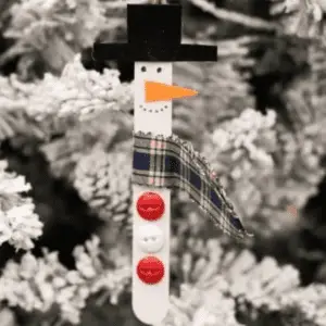 popsicle stick snowman ornament