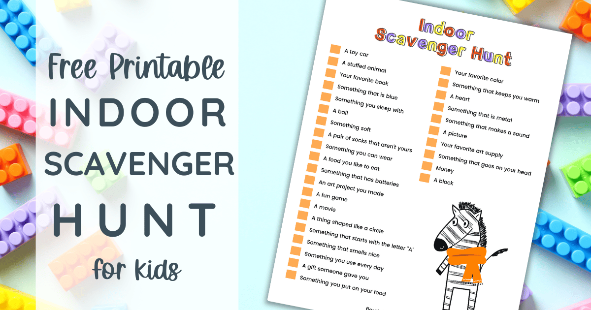 Free Printable Indoor Scavenger Hunt for Kids | Fun for Rainy Days