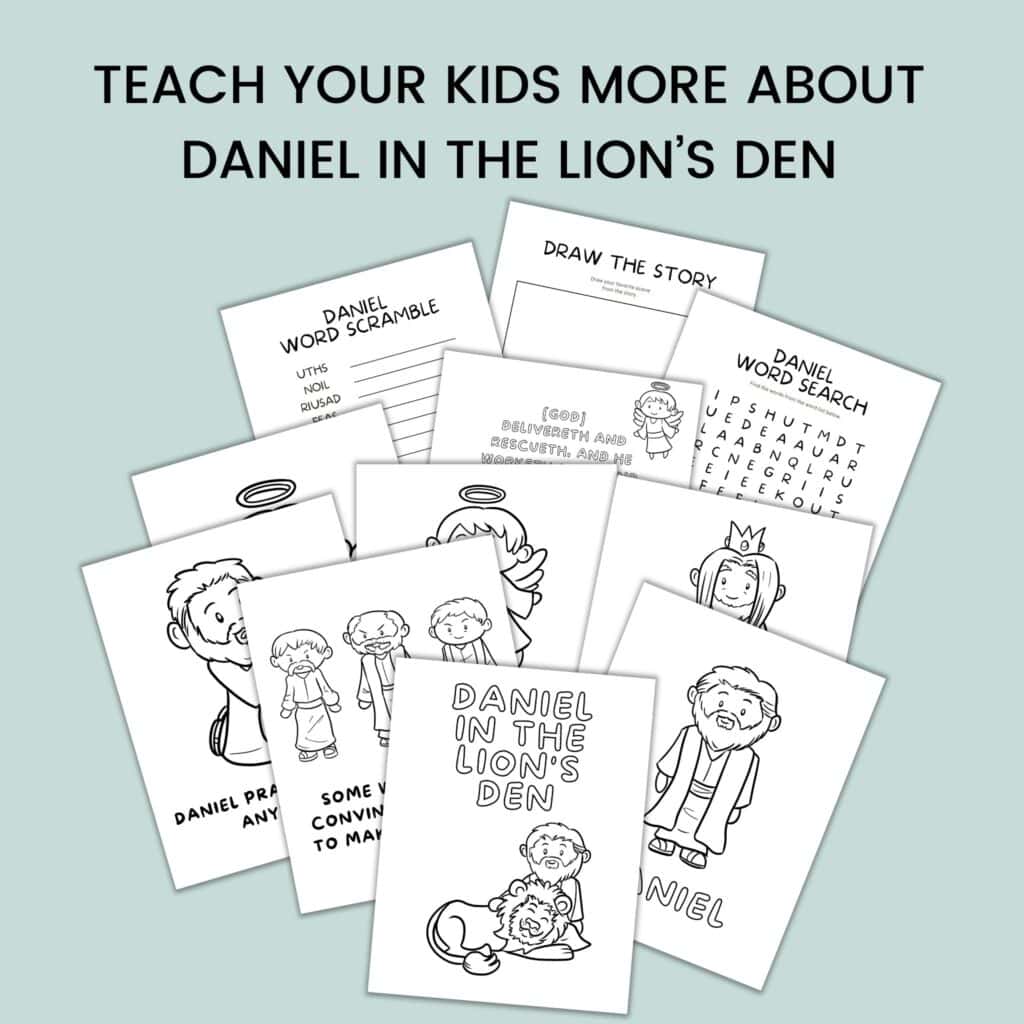 Daniel in the Lion's Den Coloring and activity Bundle