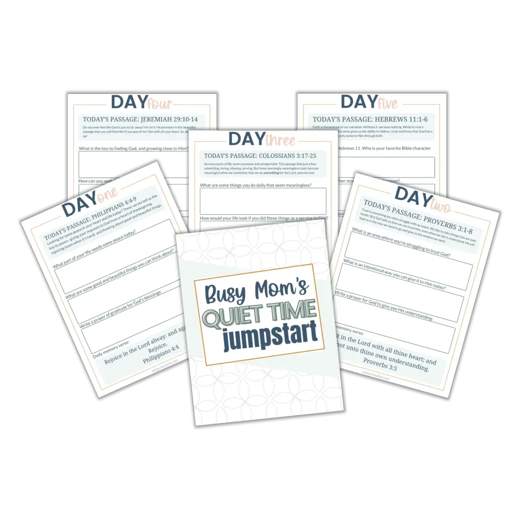 mockup of Busy Mom's Quiet Time Jumpstart for mom's daily quiet time with God