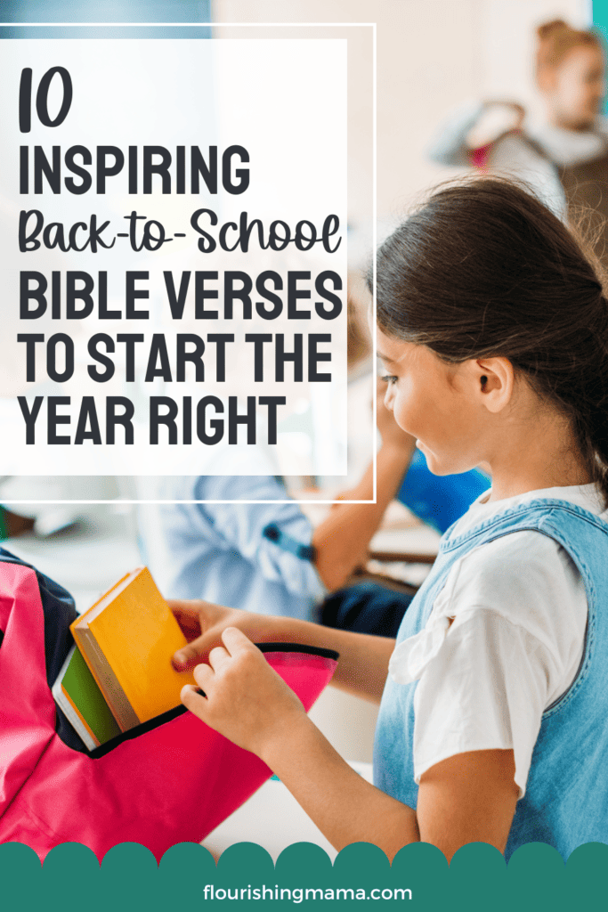 girl removing a book from her backpack on the first day of shcool