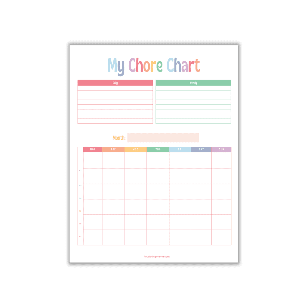 free printable chore chart 