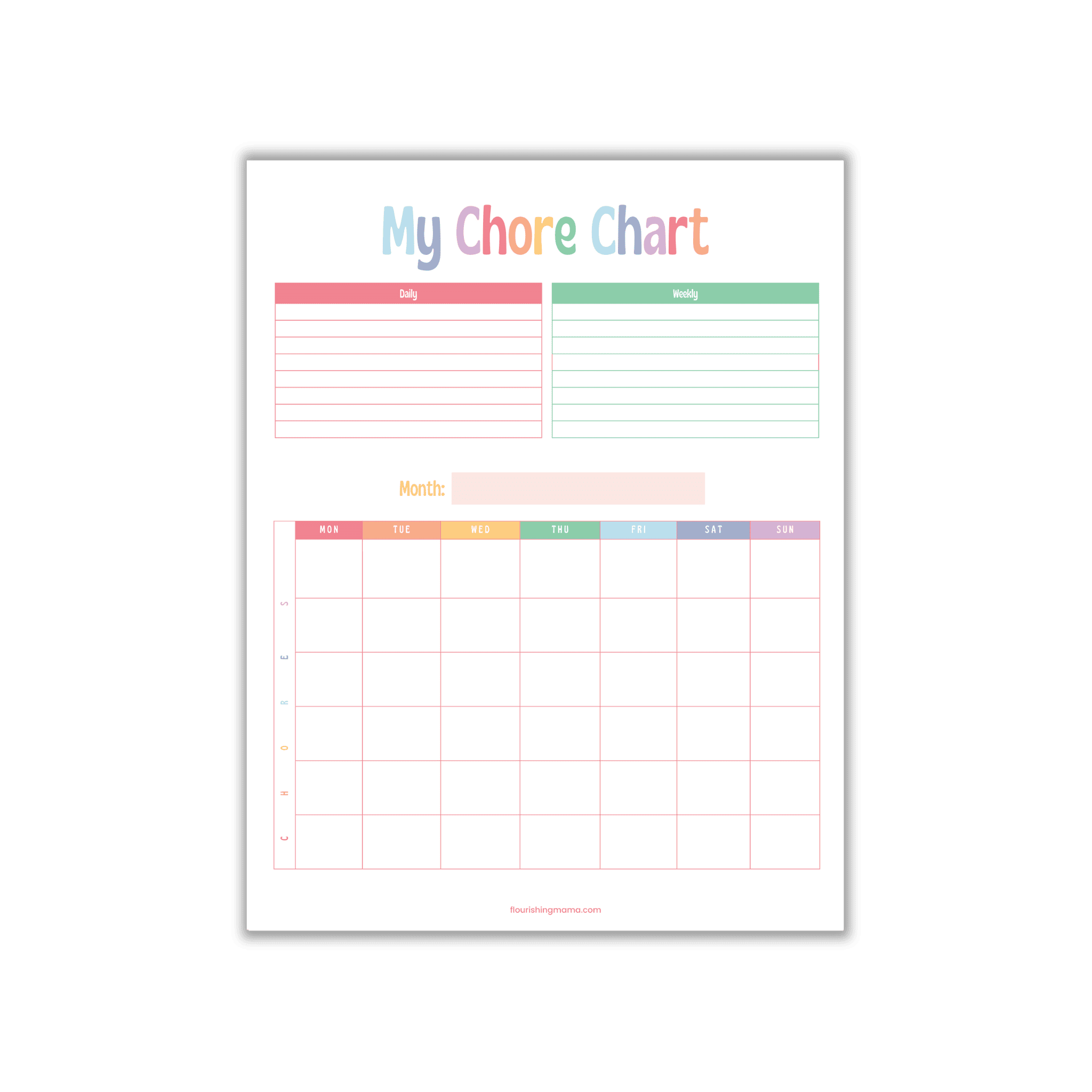 Chore Chart Svg Dxf Png Cut File Printable Chore Char 