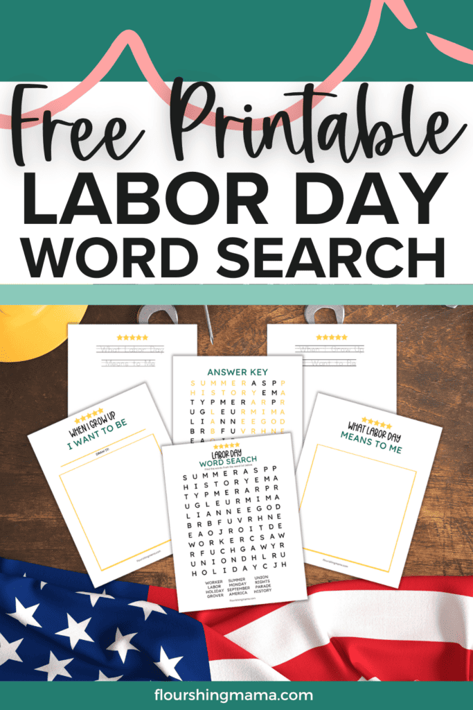 free printable labor day word search pinnable image