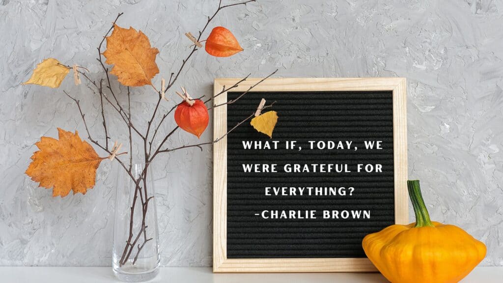 Charlie Brown Thanksgiving quote