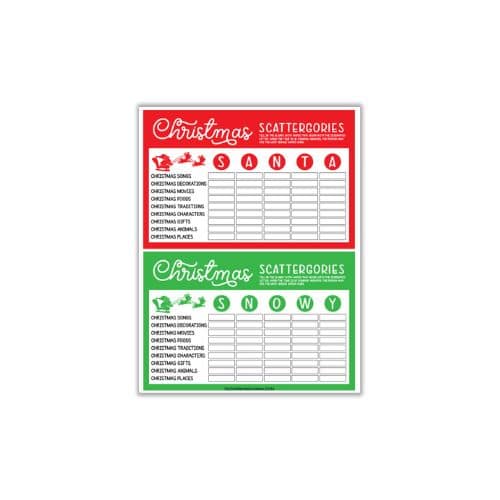 Christmas Scattergories game