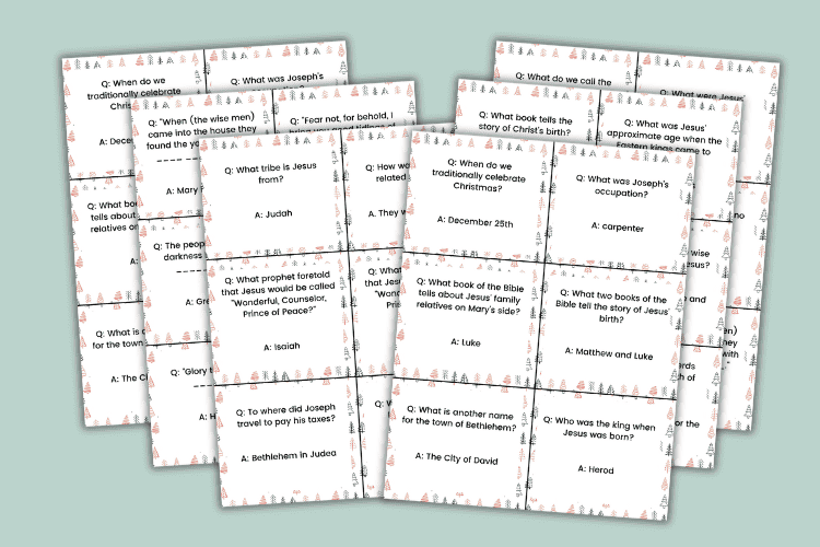 christmas bible trivia cards