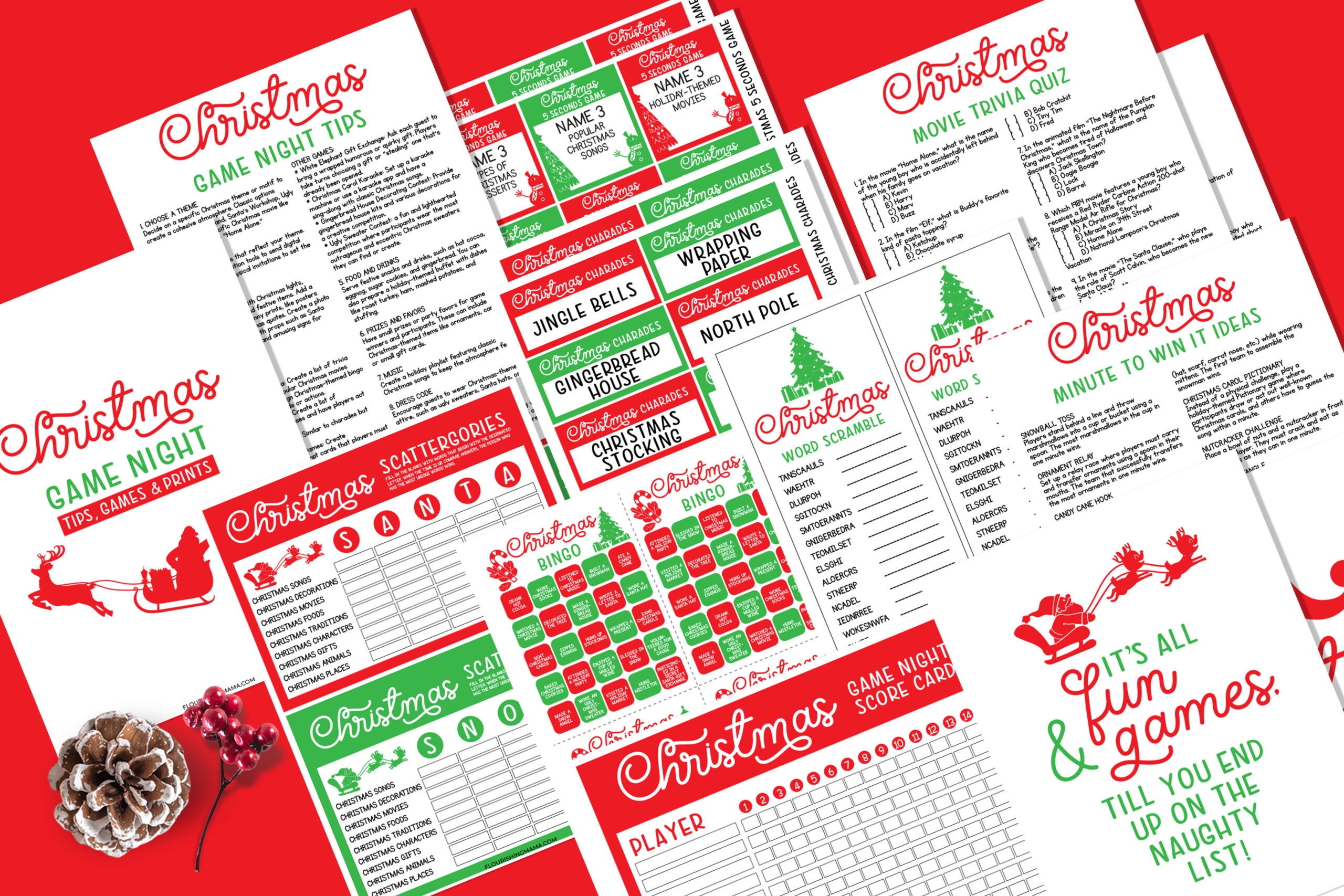 6 Free Printable Christmas Games for Families