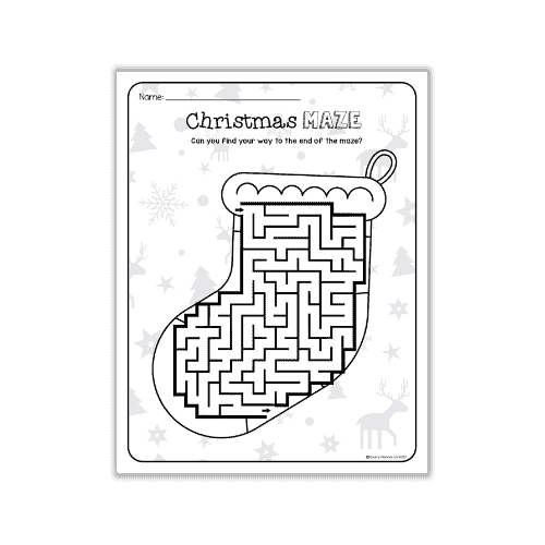 Christmas stocking maze