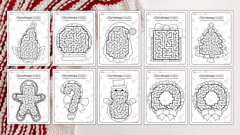 15 Free Printable Christmas Mazes for Kids