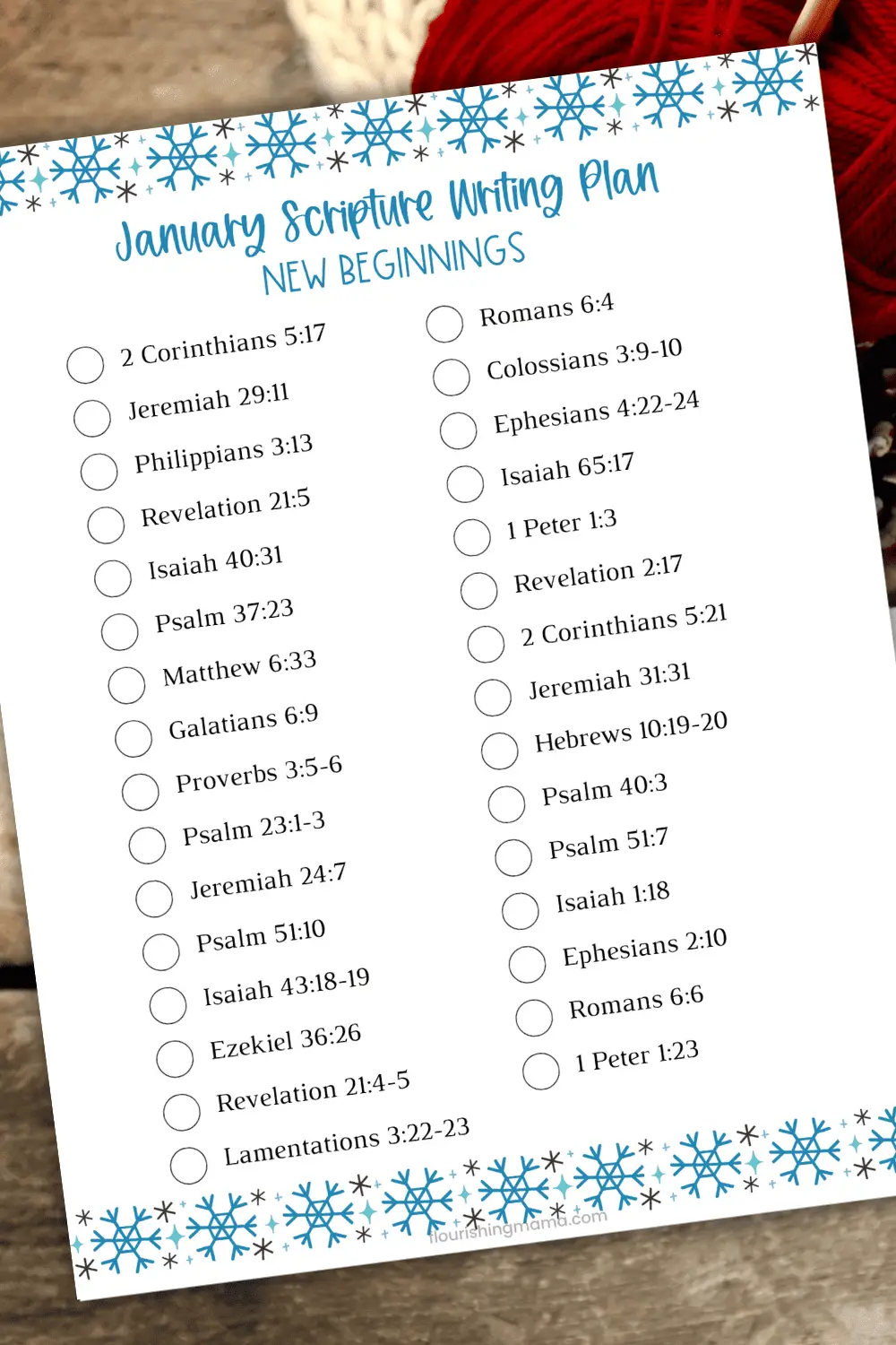 January Scripture writing plan