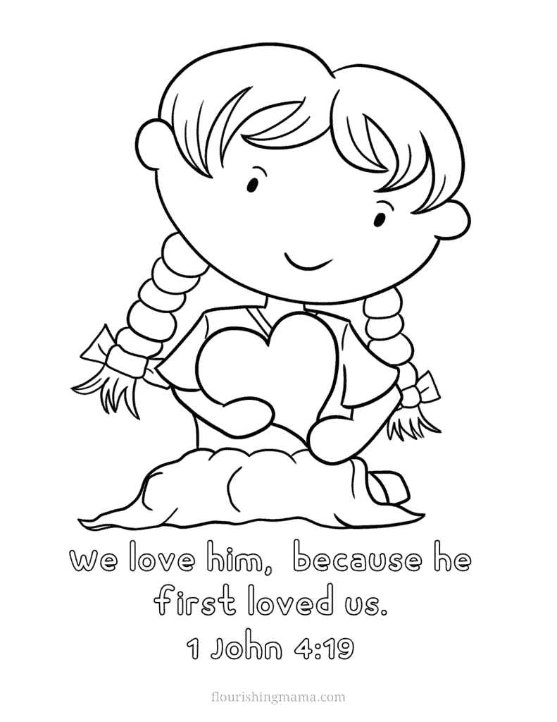 We Love Him Valentine's coloring page