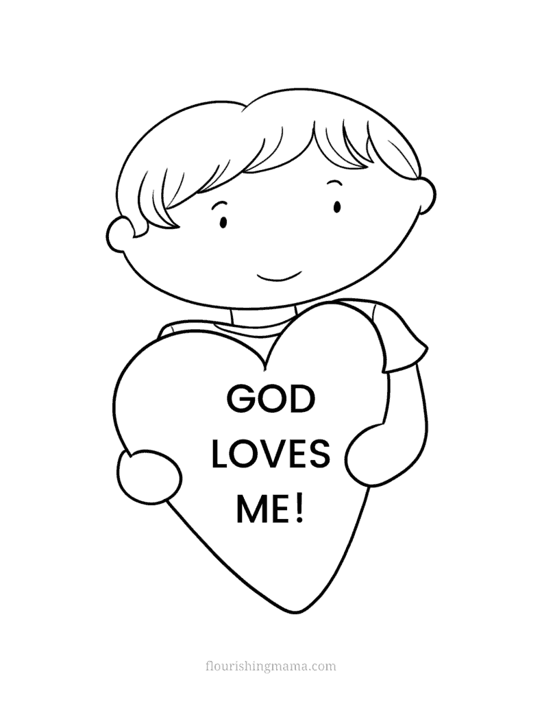 God loves me coloring page