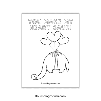 you make my heart "saur" coloring page