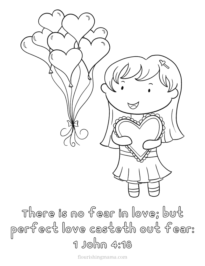 Love casts out fear coloring page
