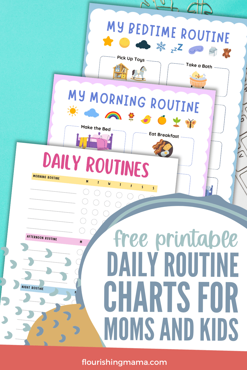 Free Printable Daily Routine Checklist for Moms and Kids