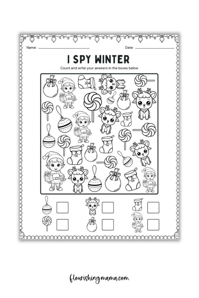 winter i spy printable