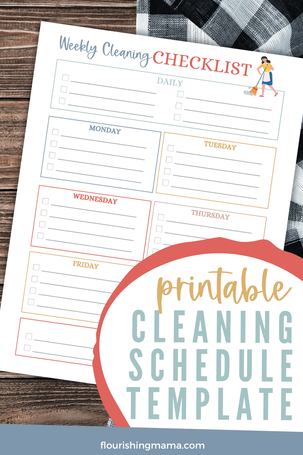 Easy Cleaning Schedule for Busy Moms (+printable template)