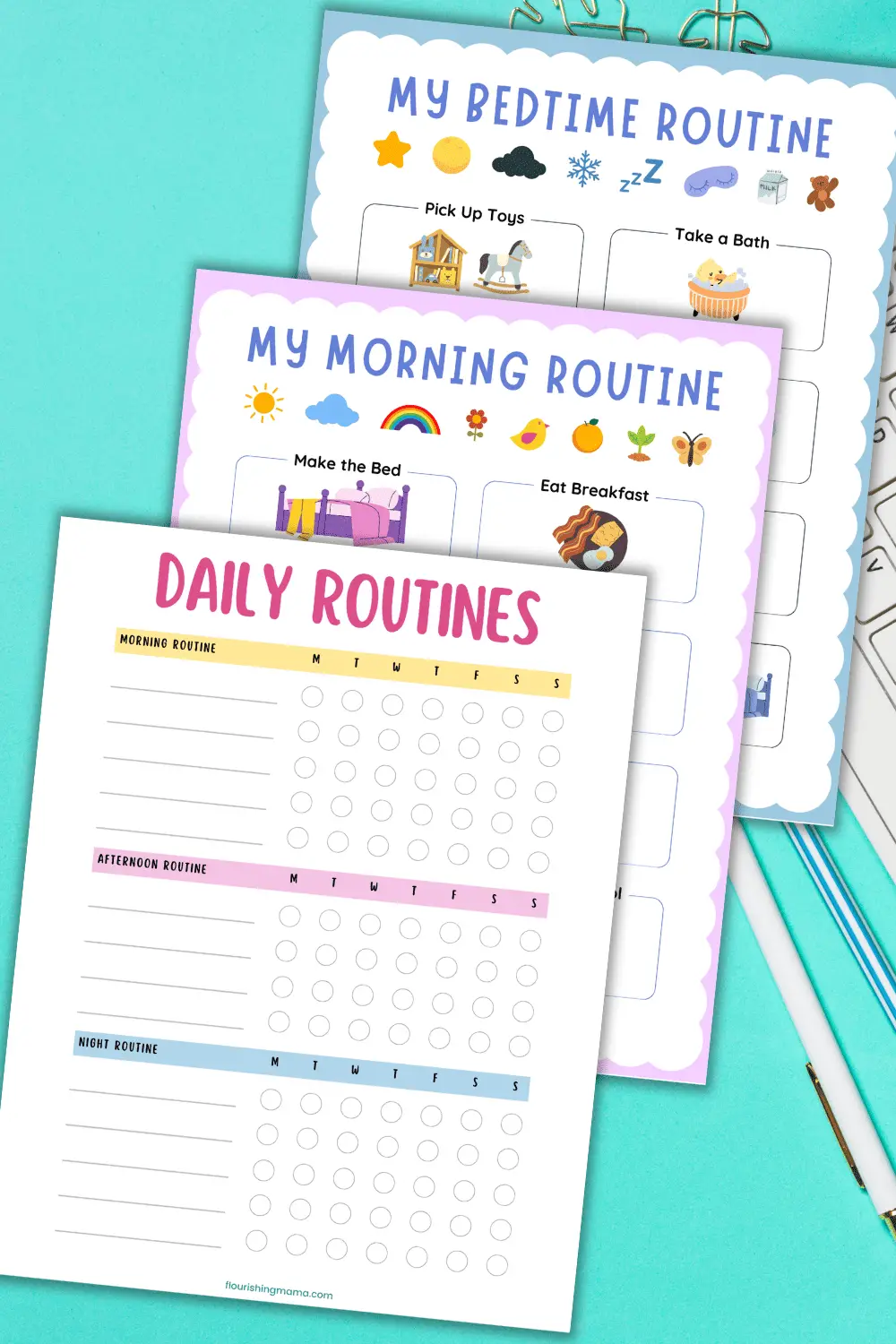 Free Printable Daily Routine Checklist for Moms and Kids