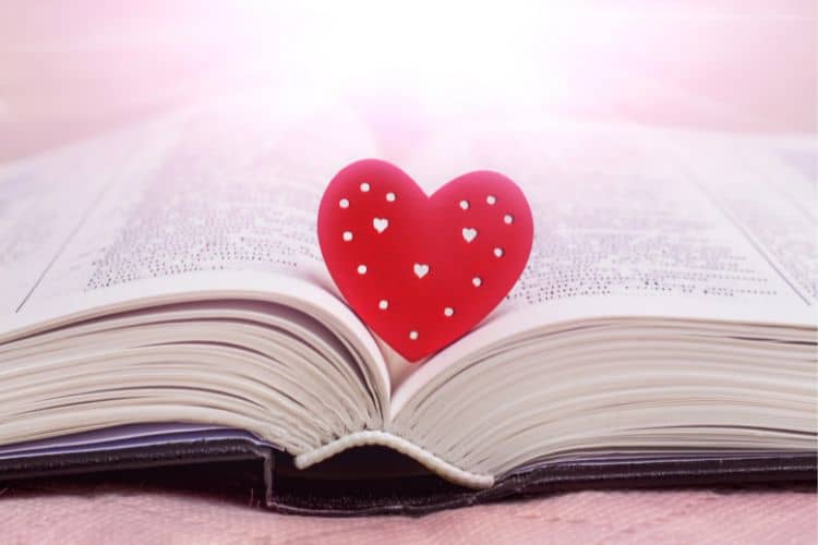bible with a heart