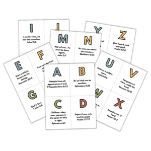 ABC Bible Verses for Little Ones (free printable cards)