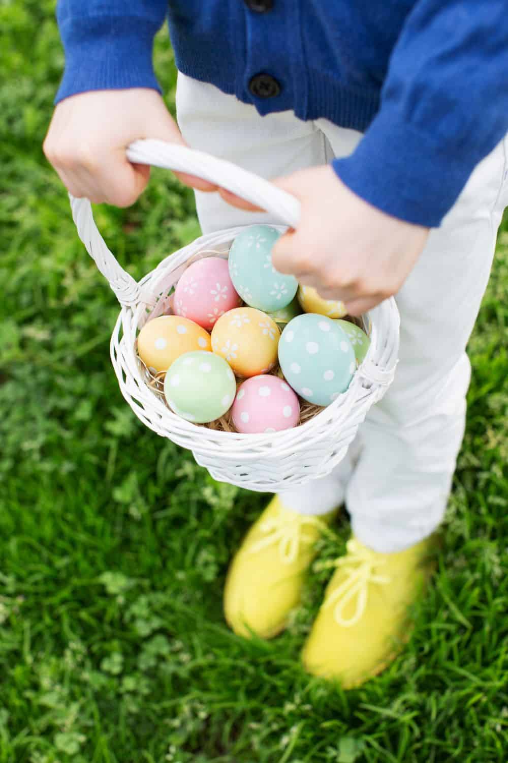 child with easter basket