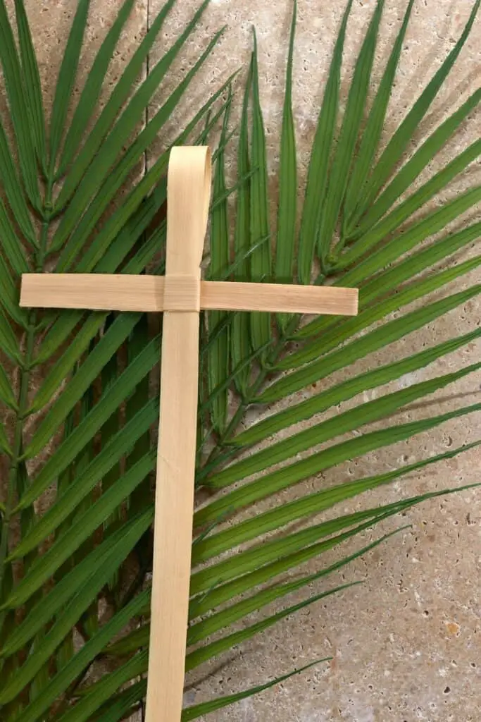 cross with palm branch