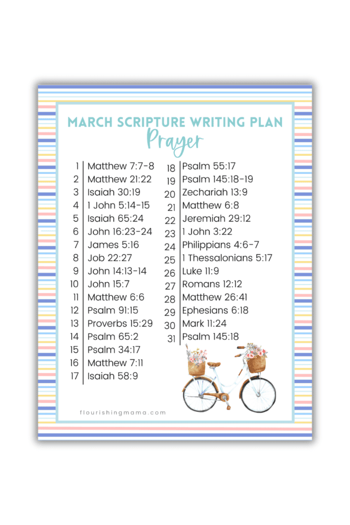 March scripture writing plan