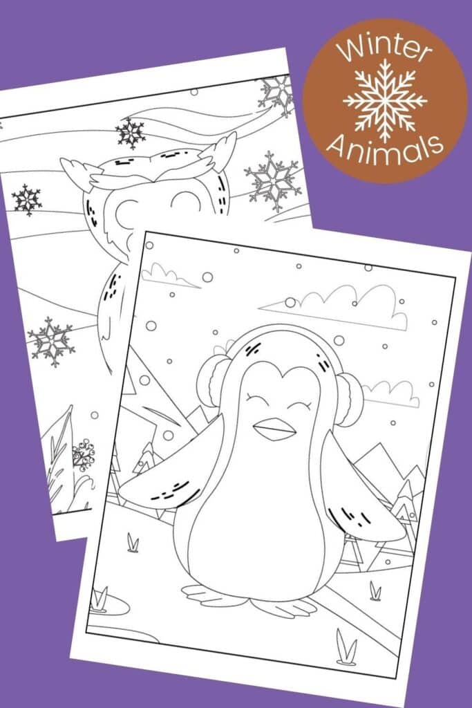 winter animals coloring pages