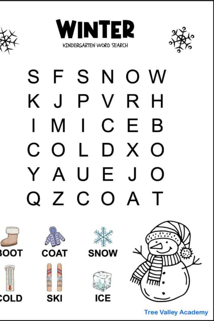 winter word search