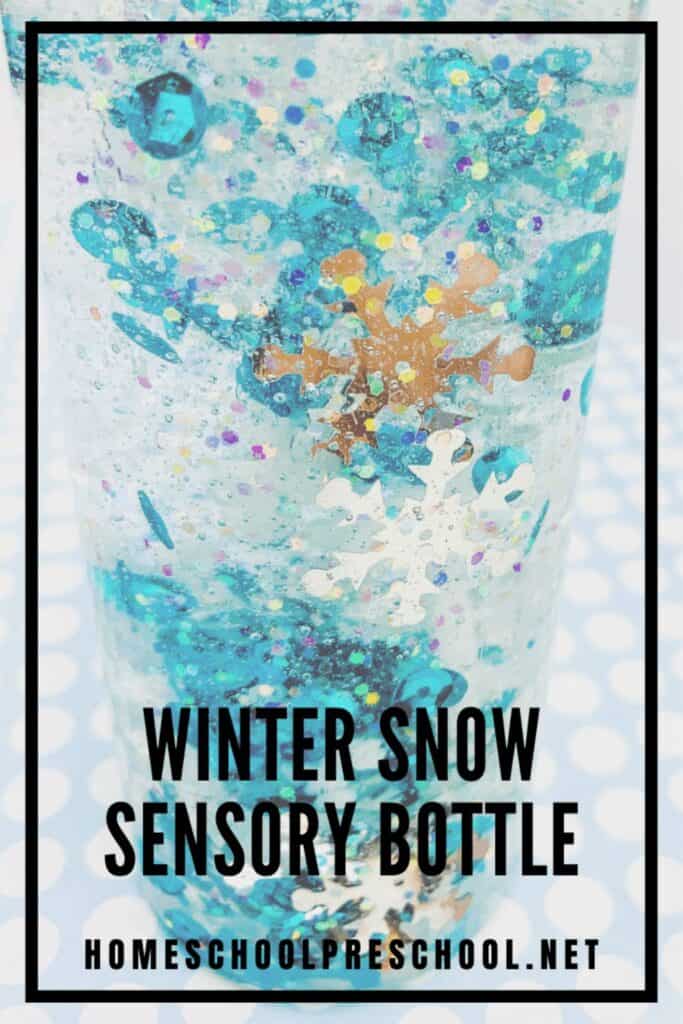 winter snowflake sensory bottle