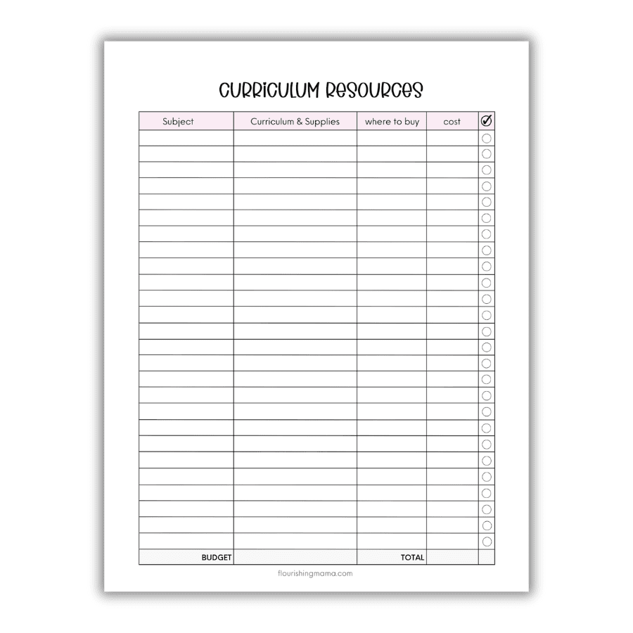 curriculum resources