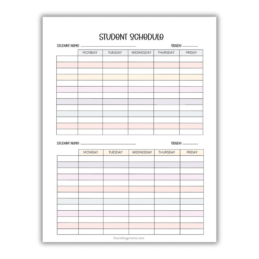student schedule