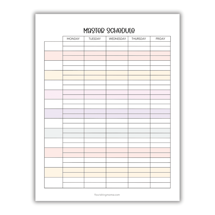 master schedule