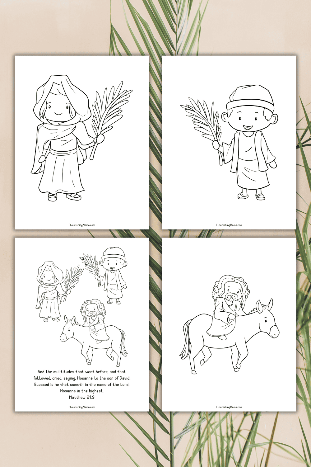 example of Palm Sunday coloring pages