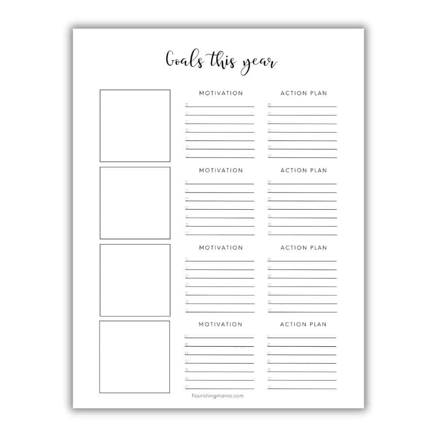 yearly goals homeschool planner printable