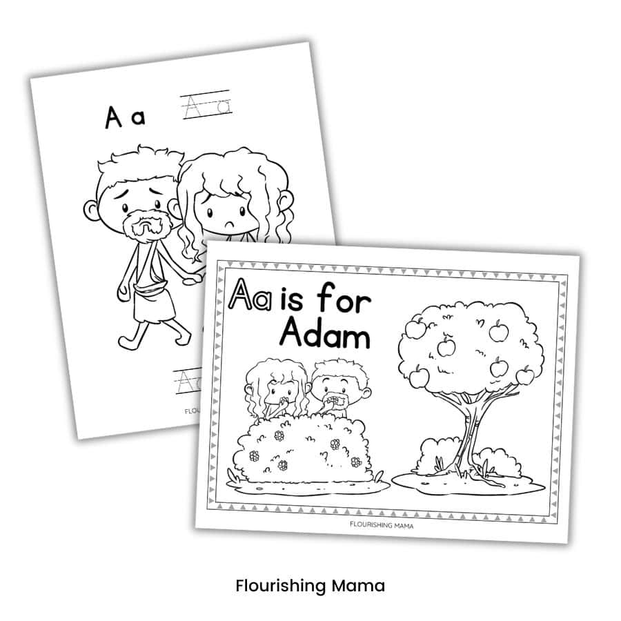 a is for adam coloring sheets