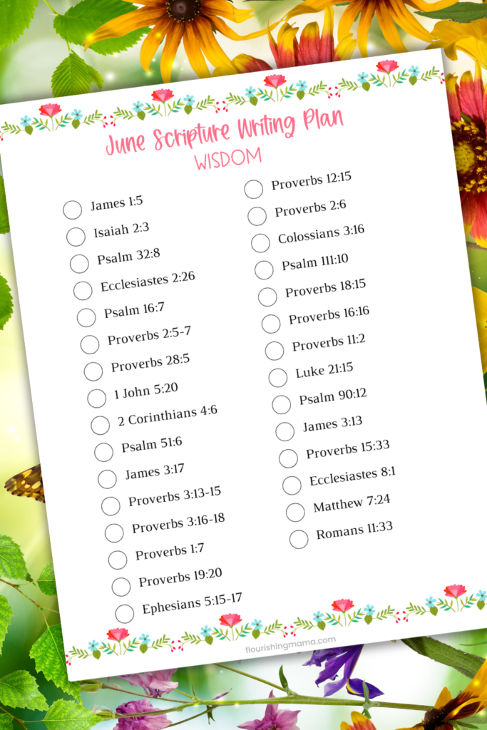 image of June Scripture writing plan