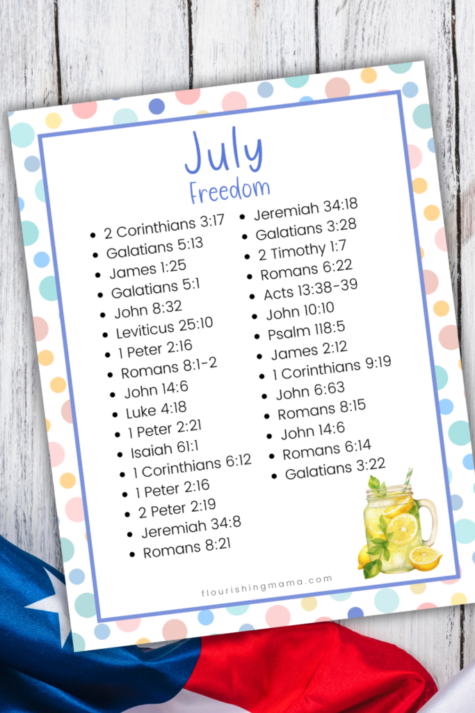 July scripture writing plan