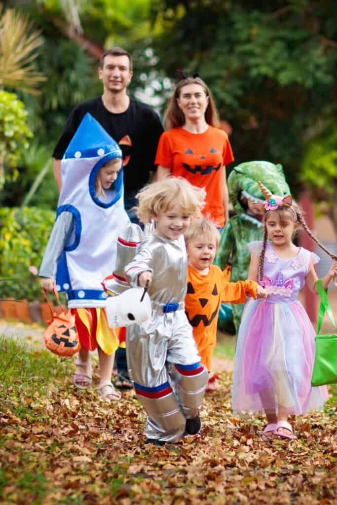 family at Halloween