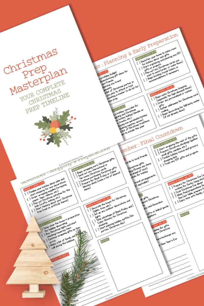 sample of Christmas prep masterplan printable