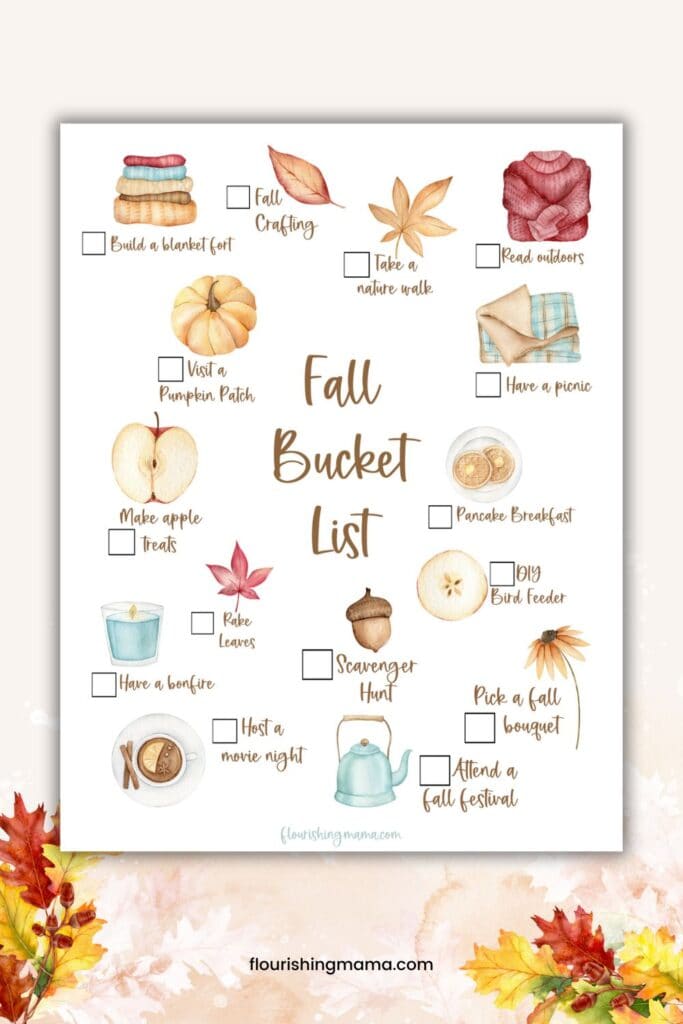 image of fall bucket list